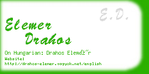 elemer drahos business card